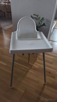 IKEA biela detská jedálenská stolička Antilop