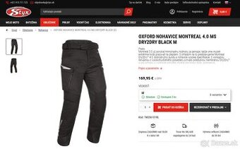 moto nohavice OXFORD MONTREAL 4.0 MS DRY2DRY