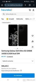 Samsung s20 ultra 5g 512gb 16gb