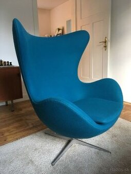 Originálna stolička Fritz Hansen Egg Chair petrol Arne Jacob
