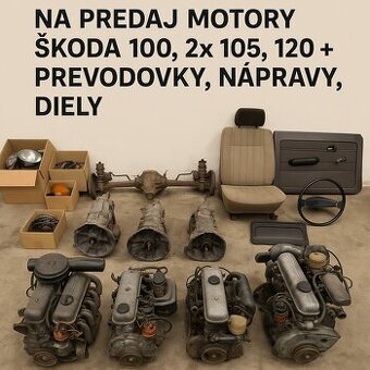 Škoda 100,105,120, Motory, prevodovky, náhradné diely