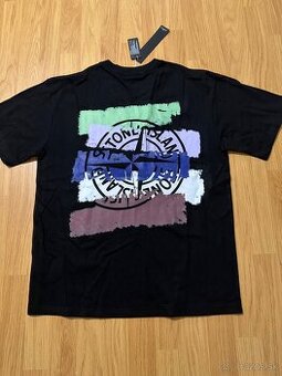 Pánske čierne Stone Island tričko vel.M