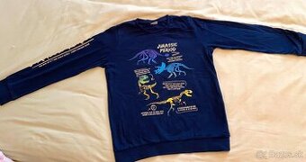 Modrá mikina s motívom Jurassic period, veľ. 8-9 r