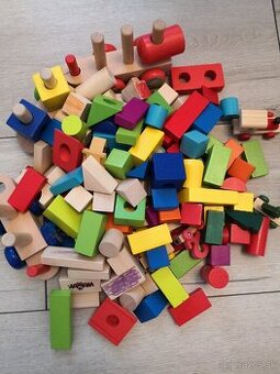 Stavebnica drevené kocky