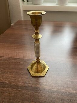 Mosadzny svietnik s perletou