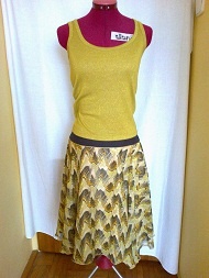 Súprava žlto-zlaté tielko + sukňa