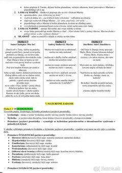 Spracované témy na maturitu zo SJL