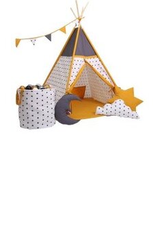 Stan Teepee bielo-sivo-žltý
