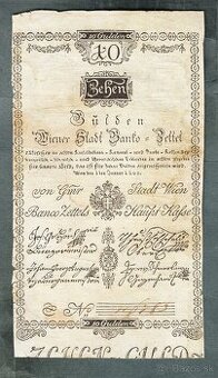 Staré bankovky Rakousko 10 Gulden 1800 