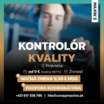Kontrolór kvality Stabilná práca, rýchly nástup (p299)