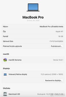 Apple MacBook Pro 13,3” M1 (2020)