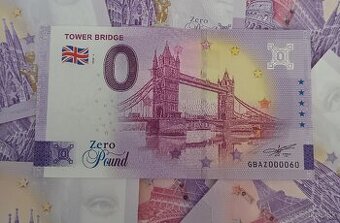 0€ bankovka, 0 eurova bankovka, 0 euro bankovka Tower Bridge