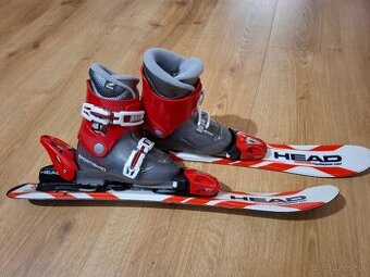 Detské lyže 65 cm + lyžiarky vel. 28,5