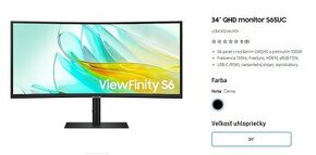34" monitor Samsung ViewFinity S65UC ultrawide - 1