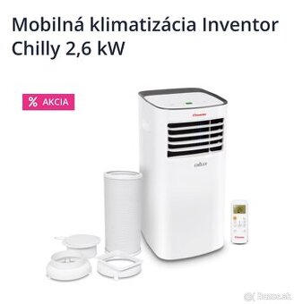 Predám mobilnú klimatizáciu Invertor Chilly 2,6 kW