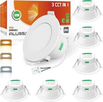ALUSSO LED IP65 stropné svietidlá – 6 ks, stmievateľné