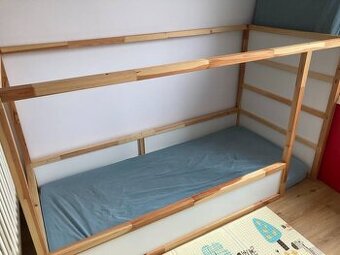 IKEA Kura obojstranna postel, biela/borovica, 90x200 cm