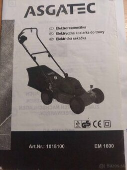 Elektrická kosačka ASGATEC EM 1600 - darujem