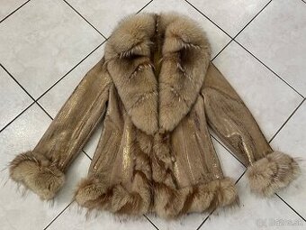 Kožený luxusný kabátik