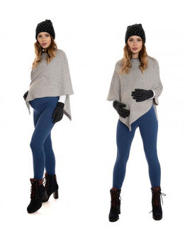 Nové, zabalené - Zateplené tehotenské legíny modré jeans