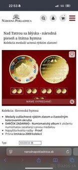 Predám zberateľskú mincu Nad Tatrou sa blýska