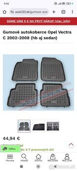 Gumové autokoberce Opel Vectra C / Opel Signum