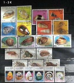 poštové známky - mušle - pečiatkované