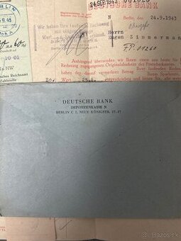 Nemecka obálka z banky rok 1943