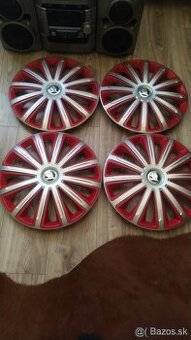 Puklice kryty kolies R14 a R16 strieborne a cerveno-striebor