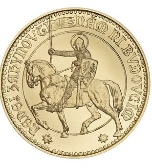 Zlatý 5 dukát Ján Čejka 2022 Václav na koni Au 986/1000