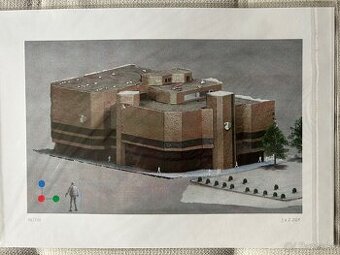 Grafika Čierne diery Obchodný dom Dargov