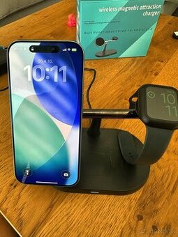 Bezdrôtová nabíjačka 3-v-1 pre mobilný telefón (nová).