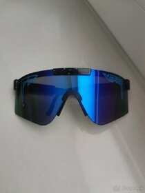 Športové slnečné okuliare Pit Viper (čierne-modré sklo)