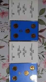 2x Sada 10 korunových mincí ČSFR. 1990-1993