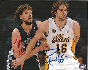 Pau Gasol & Marc Gasol - foto s podpisy + COA