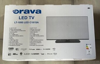 Nový 43” LED televízor Orava (Smart, Full HD, nepoužitý)