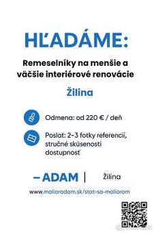 €220/deň - Rekonštrukčné práce / Žilina a okol