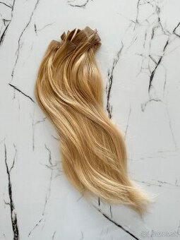 Vlasy na nadpojenie, 55cm, huste europske blond vlasy