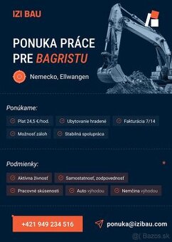 Ponuka práce Nemecko-bagrista  (24.5 € /h)
