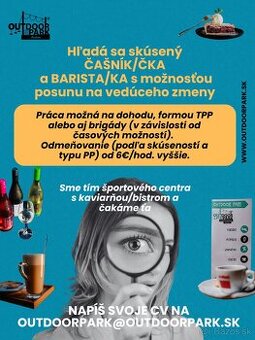 Hľadáme skúseného čašníka/baristu do kaviarne/bistra