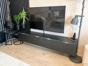 TV komoda DOROTHE 180 - čierna/matná grafitová