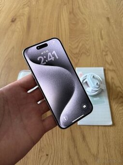 iPhone 15 Pro 128 gb White Titanium v záruke + príslušenstvo