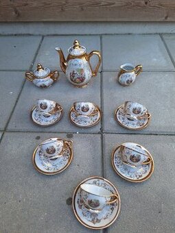 Pozlátená 24 karatovym zlatom cajova suprava