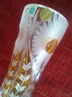 Krištáľová váza - Czechoslovakia Zlatno. Nepoužitá.