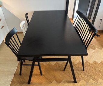 Drevený kuchynský stôl + lavica a stoličky