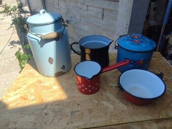 Rôzne smaltovane predmety spolu 15€