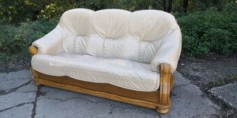 Kožená masívna trojsedačka