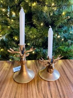 vianoce sada 2ks svietnik jelen - 1