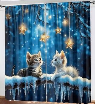 závesy - dekoračky s mačičkami