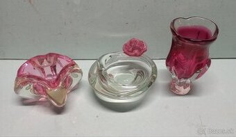 Hutné sklo 4ks od Josef Hospodka 1959